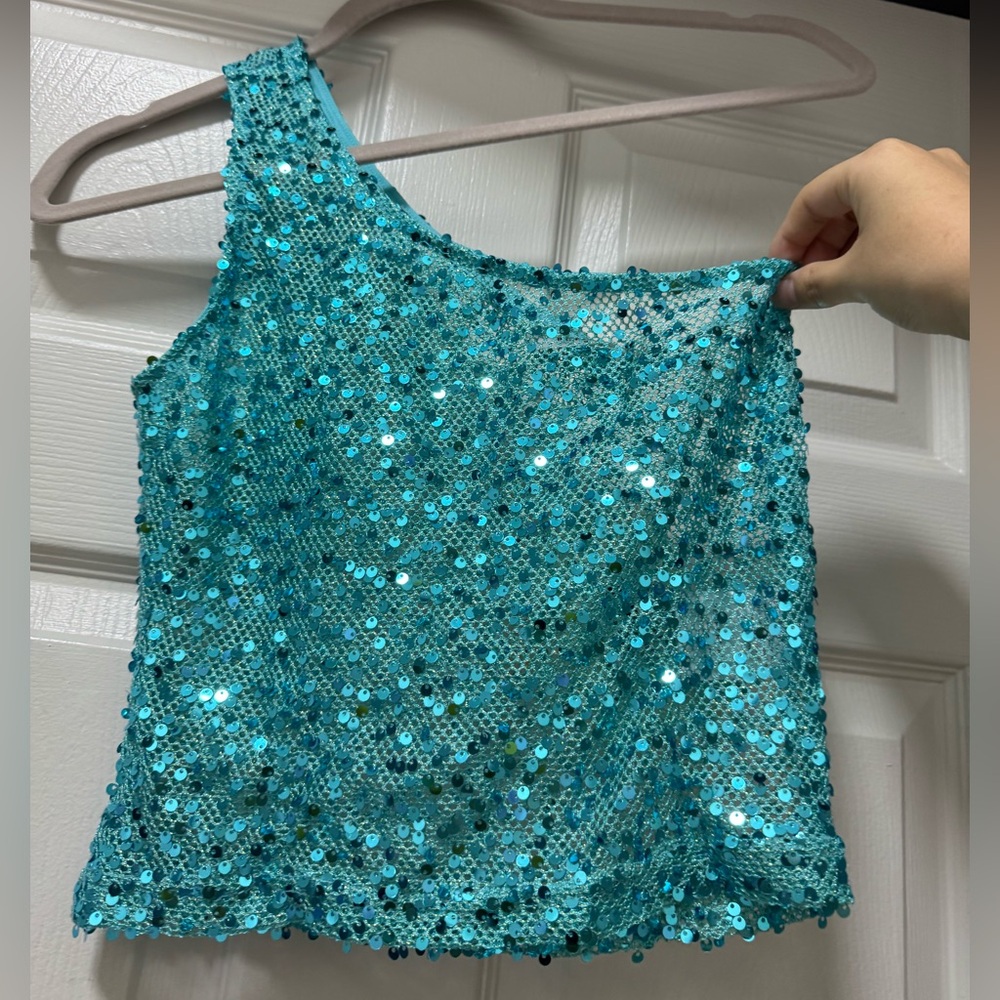 NWT Peppermayo Teal Sequin Top
